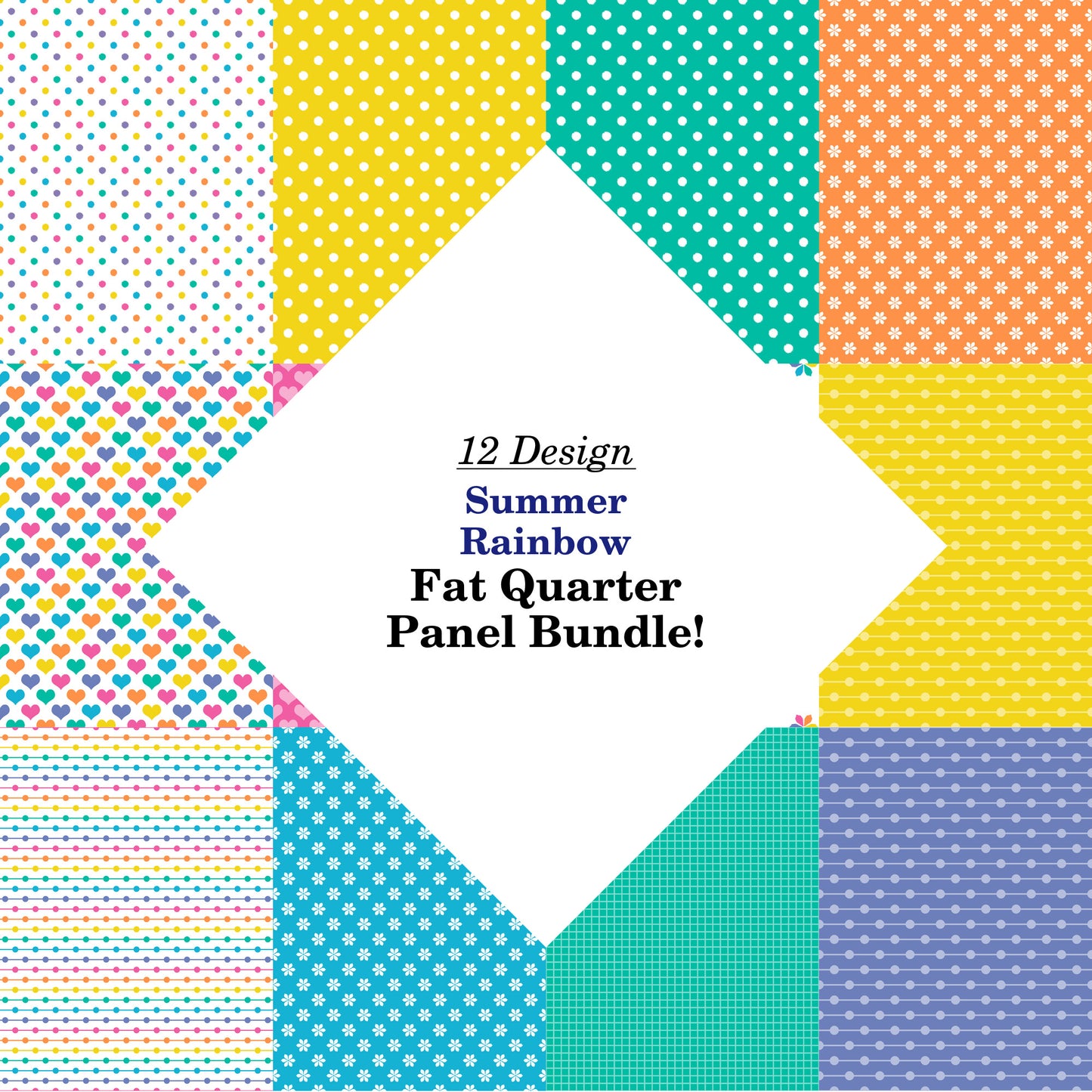 Summer Rainbow Fat Quarter Bundle