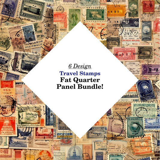 Travel Stamps Fat Quarter Bundle