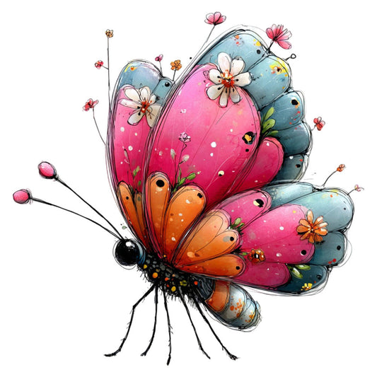 Whimsical Summer Butterfly Fabric Panel 3