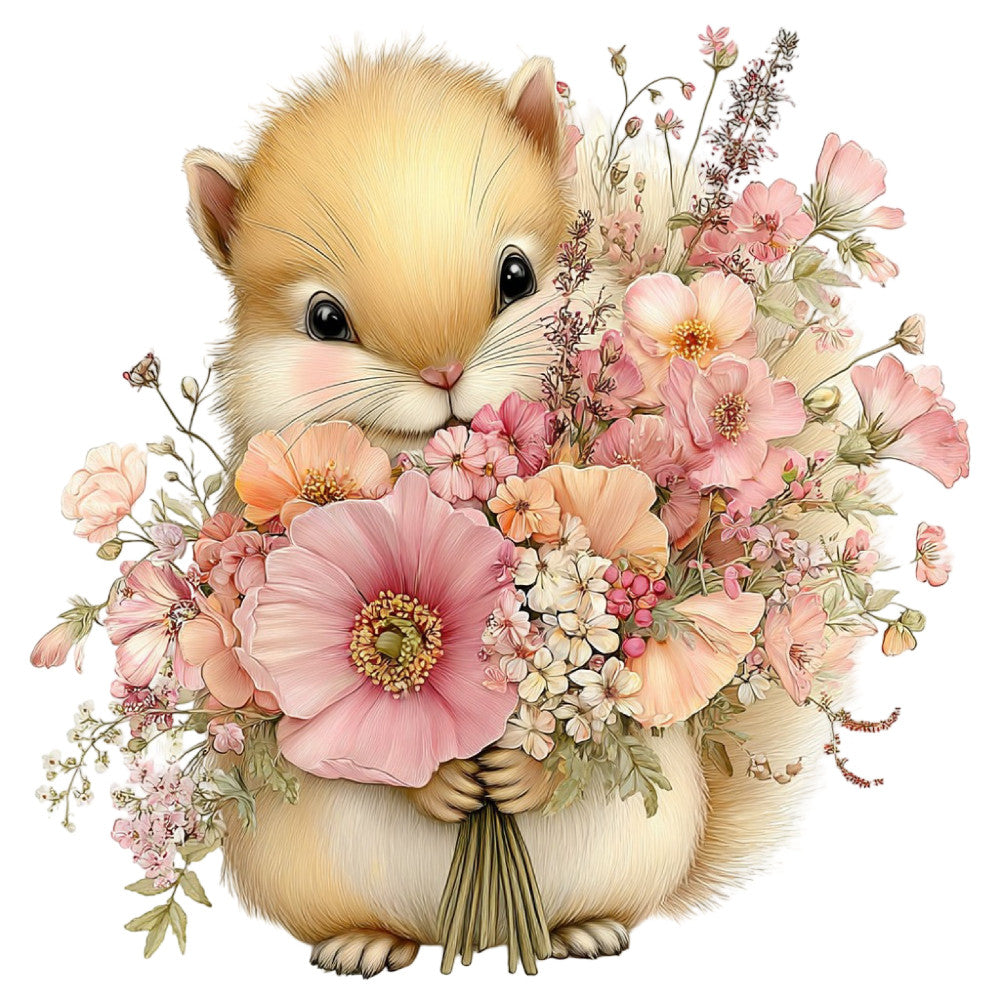 Whimsical Summer Squirrel Fabric Panel 19