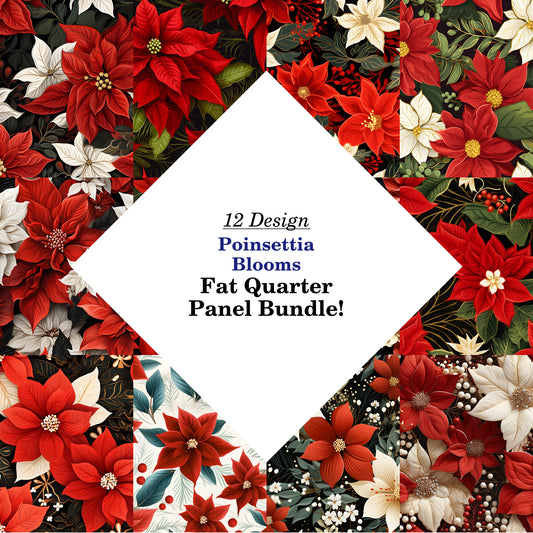 Poinsettia Blooms Fat Quarter Bundle