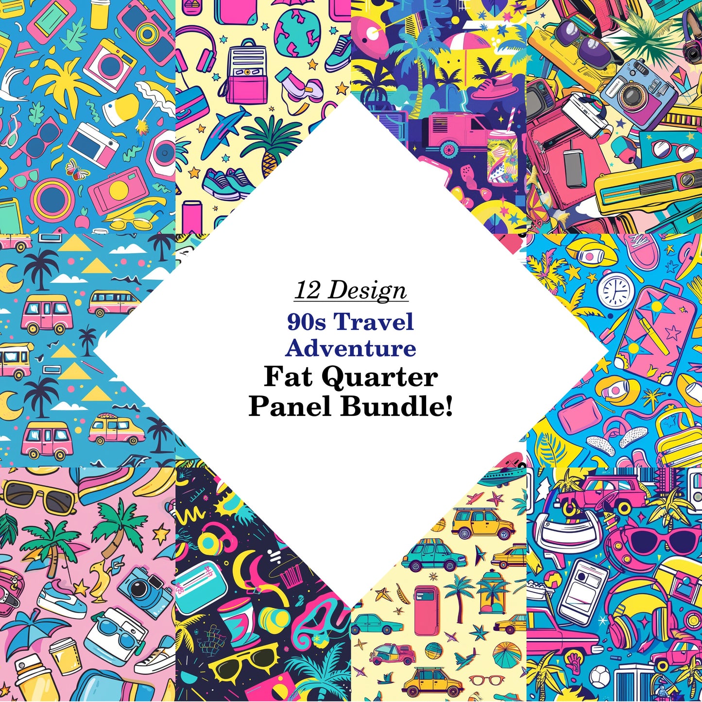 90s Travel Adventure Fat Quarter Bundle