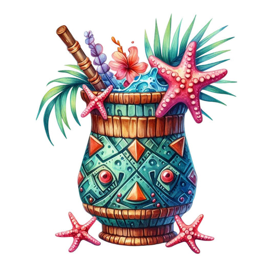 Tiki Cups Fabric Panel 17