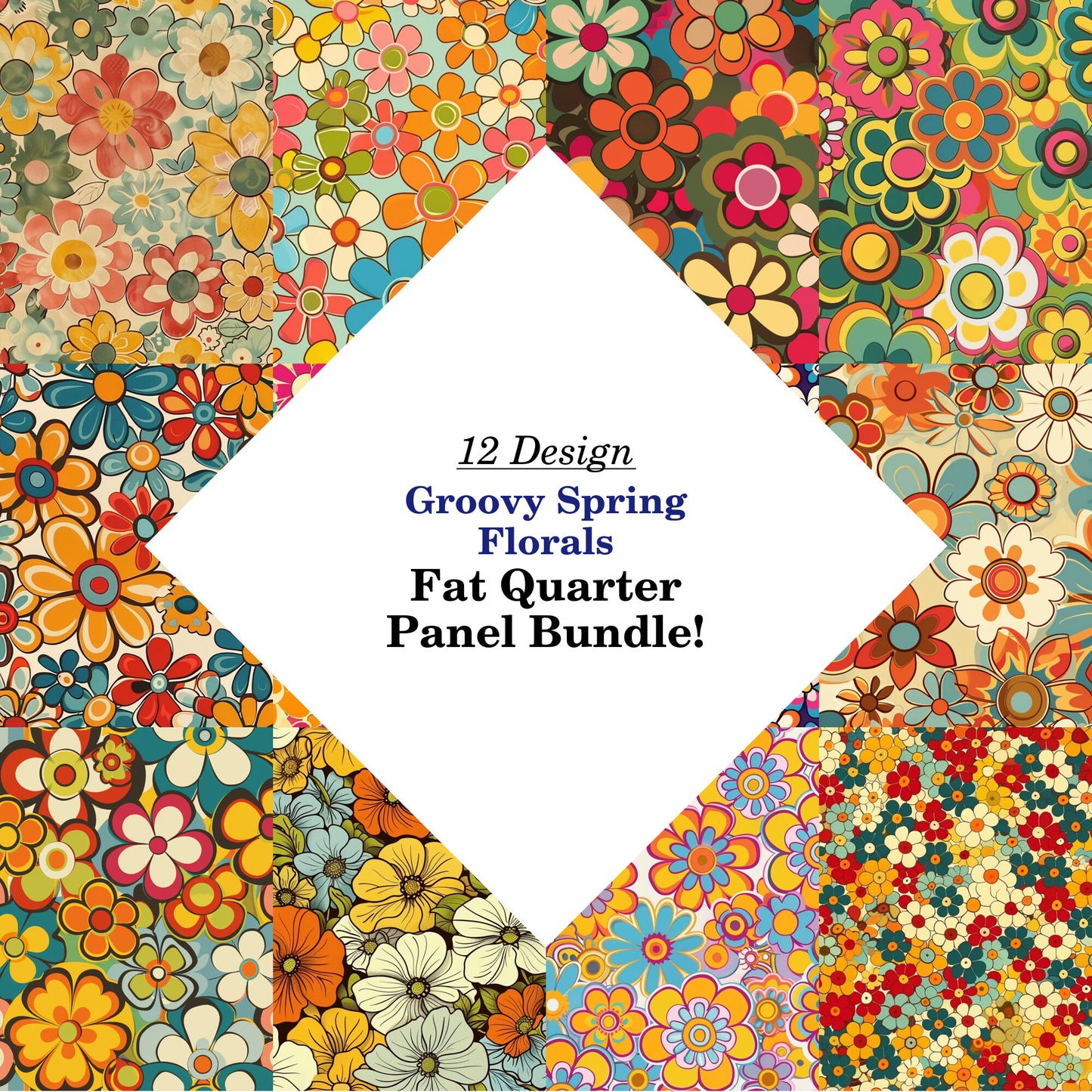 Groovy Spring Florals Fat Quarter Bundle