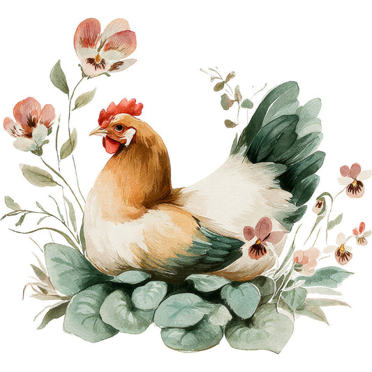 Farmhouse Chicken Decor Fabric Panel 30