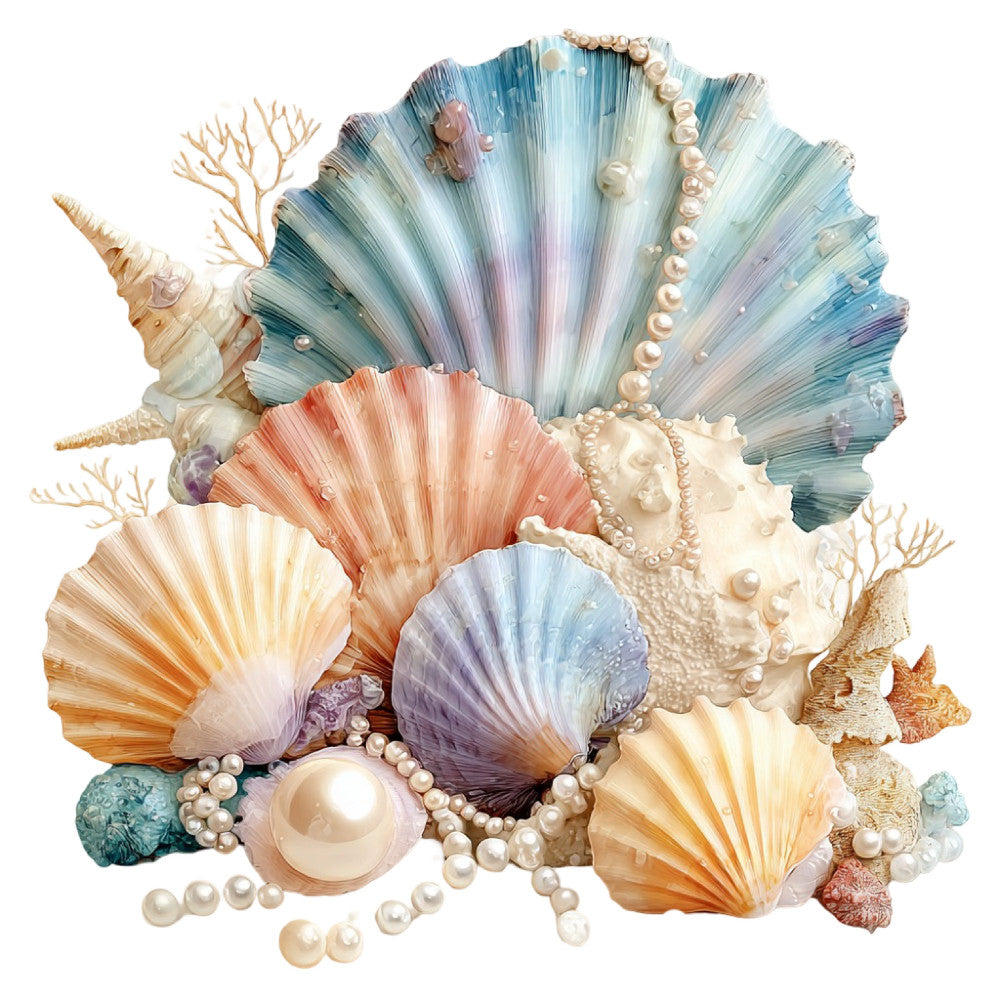 Colorful Seashell Fabric Panel 53