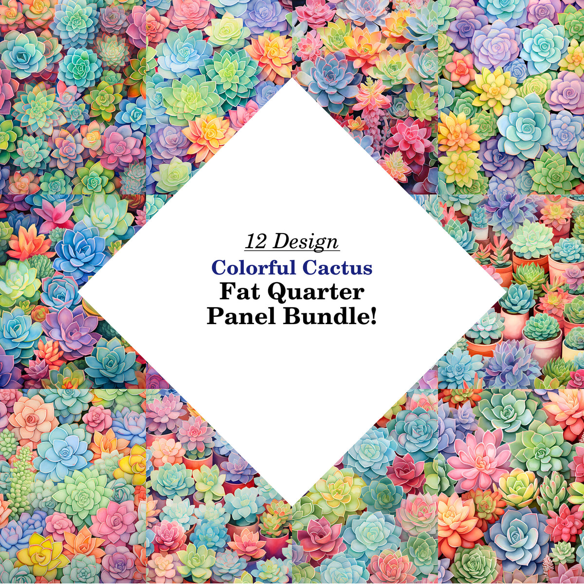 Colorful Cactus Fat Quarter Bundle