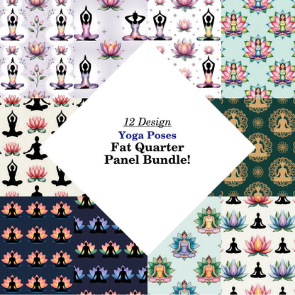 Yoga Poses Fat Quarter Bundle