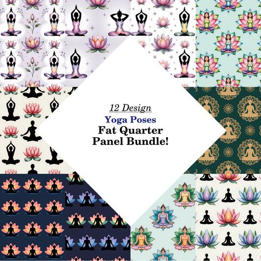 Yoga Poses Fat Quarter Bundle