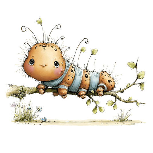 Whimsical Caterpillar Fabric Panel 30