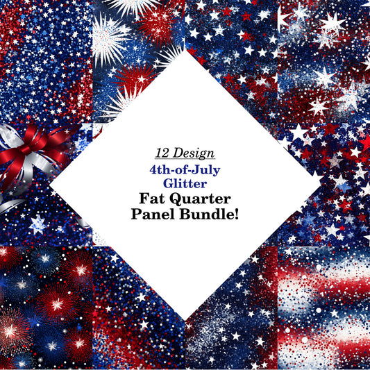 4th-of-July Glitter Fat Quarter Bundle