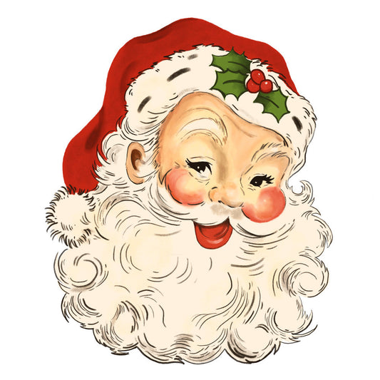 Vintage Santa Head Fabric Panel 3