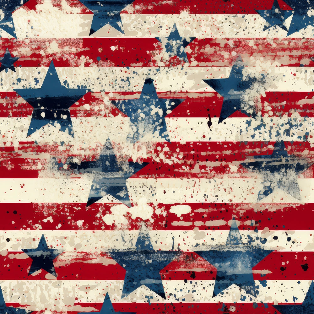 Daily Deal: Patriotic Shabby Chic Pattern 4 Quilting Cotton Fabric - 45" x 2 Yards"