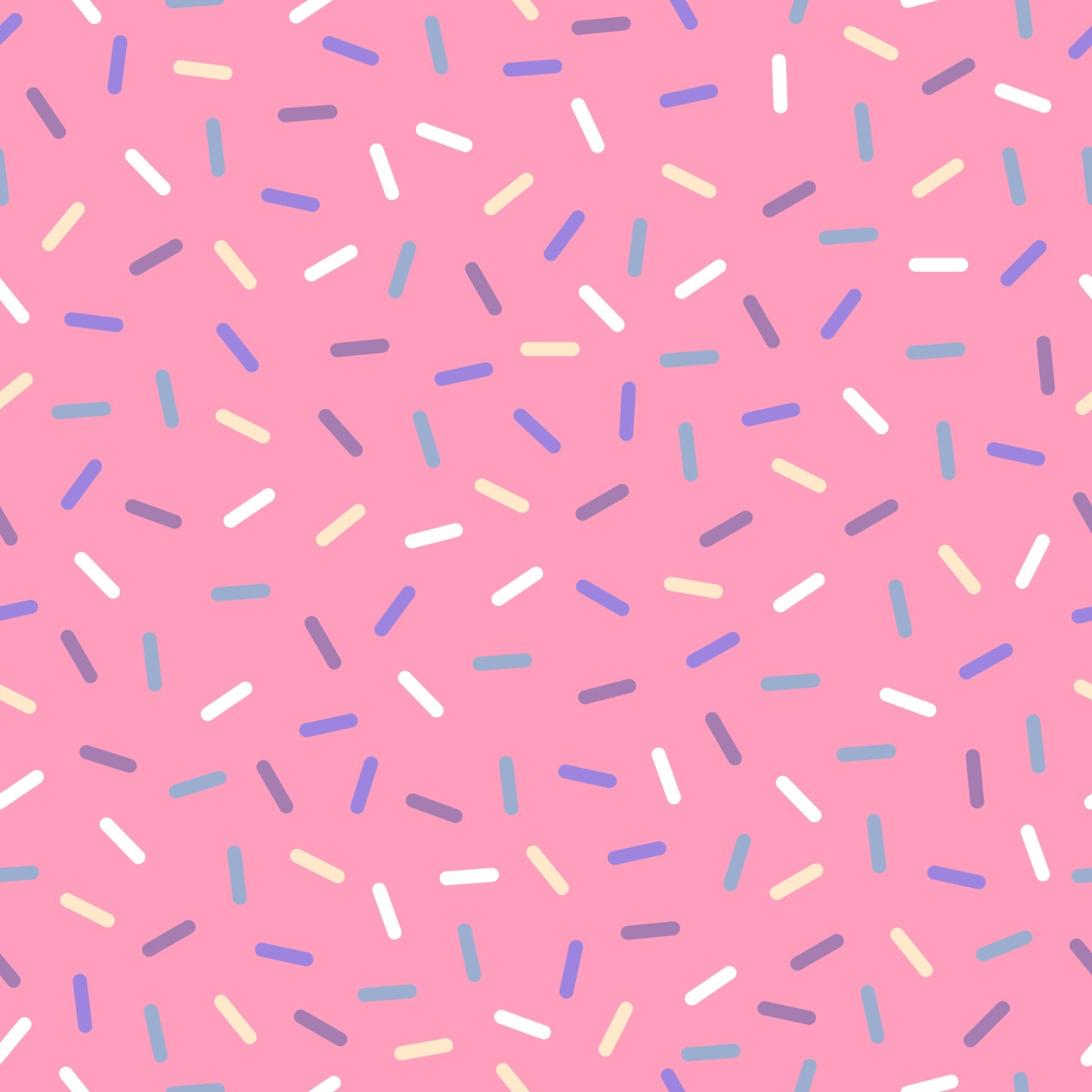 pink background, rainbow sprinkles, colorful confetti, blue sprinkles, white sprinkles, yellow sprinkles, purple sprinkles, scattered pattern, sweet treats, bakery theme, dessert motif, playful design, cheerful mood, quilting cotton, fabric panel, candy colors, celebration theme, fun pattern, whimsical style