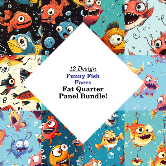 Funny Fish Faces Fat Quarter Bundle