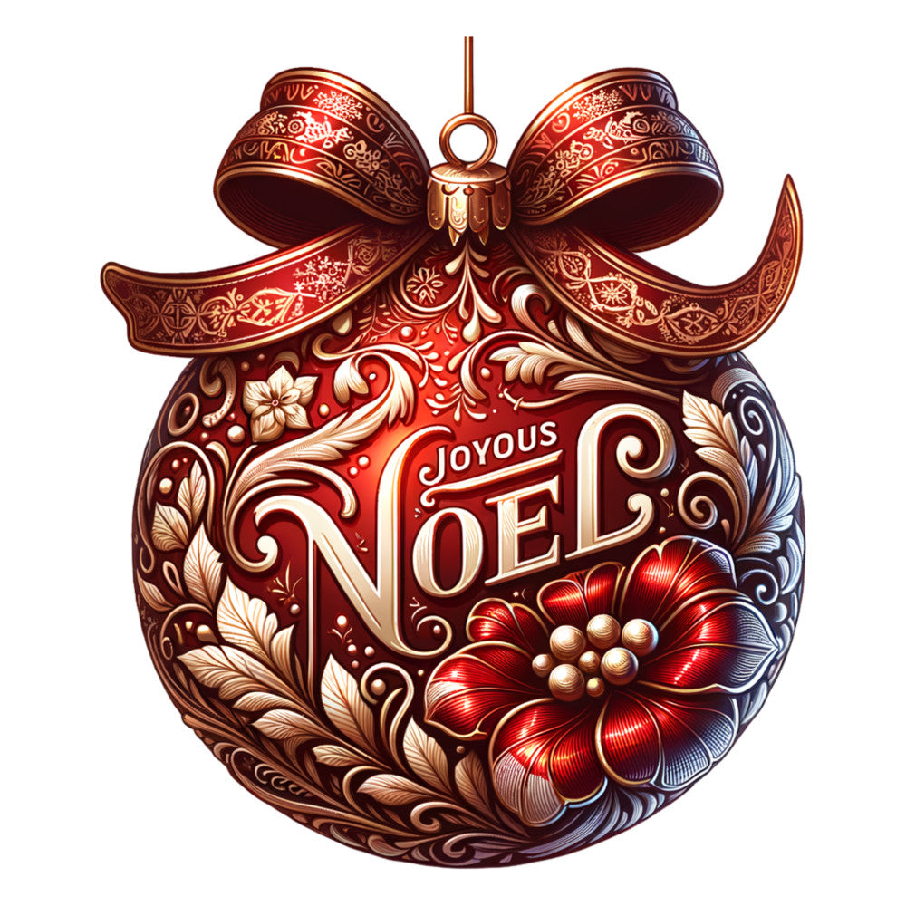 Elegant Christmas Ball Ornaments Fabric Panel 24