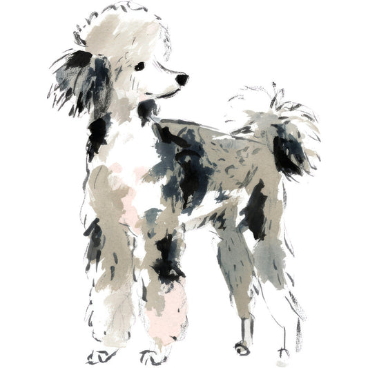 Handdrawn Doodle Dog Fabric Panel 19