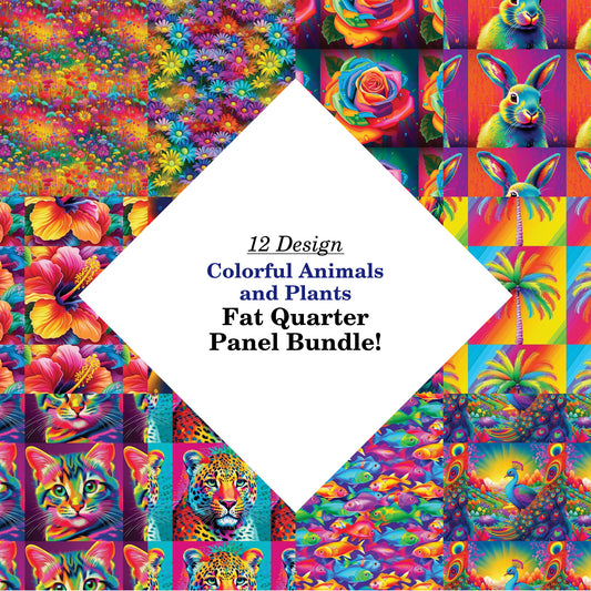 Colorful Animals and Plants Fat Quarter Bundle
