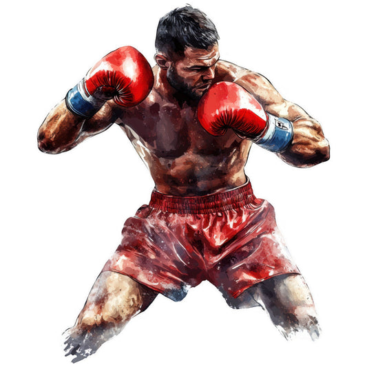Watercolor Boxing Fabric Panel 2