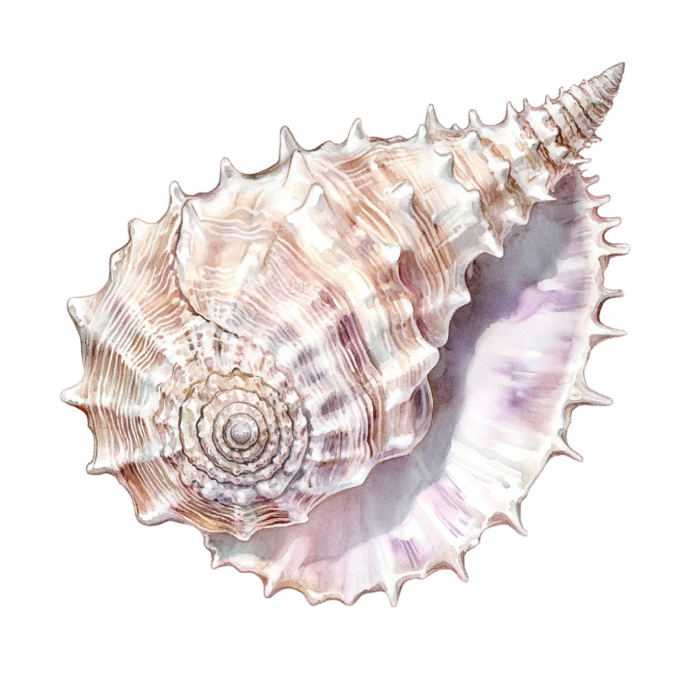 Watercolor Sea Shells Fabric Panel 21