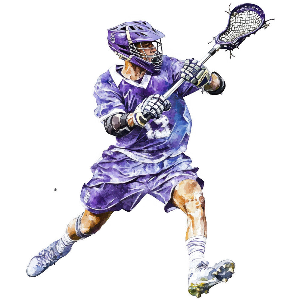 Watercolor Lacrosse Fabric Panel 7