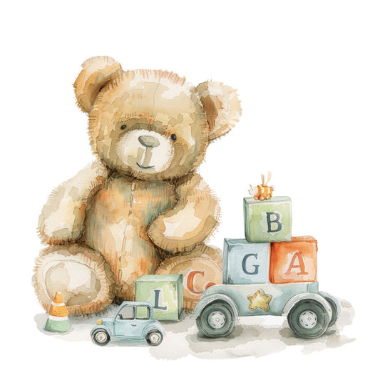 Nursery Teddy Bear Fabric Panel 22