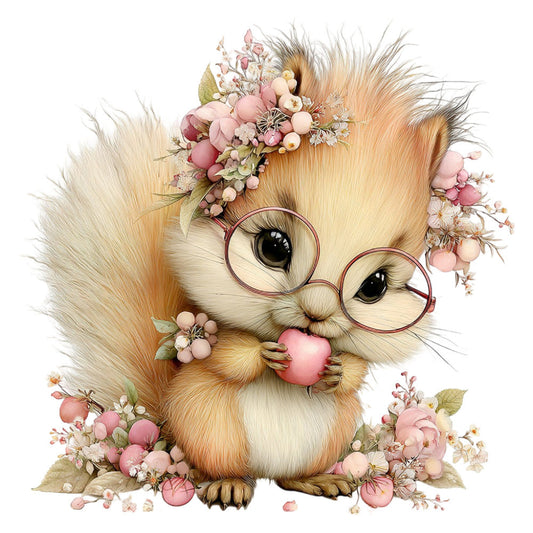 Whimsical Summer Squirrel Fabric Panel 34