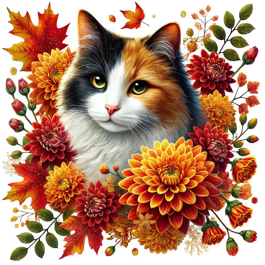 Autumn Cats Fabric Panel 12