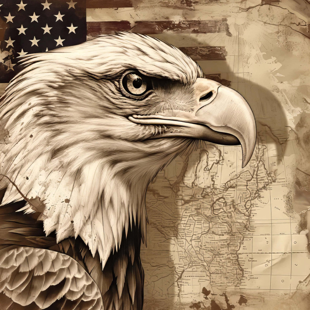 Vintage Patriotic Fabric Panel 4