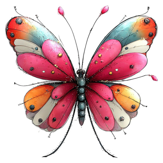 Whimsical Summer Butterfly Fabric Panel 44