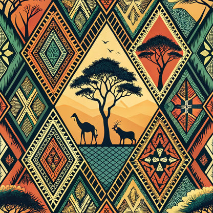 African Tribal Pattern 4 Quilting Cotton Fabric