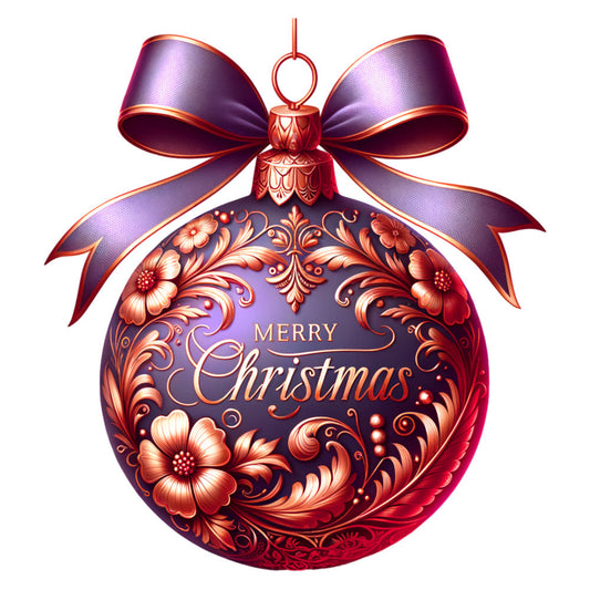 Elegant Christmas Ball Ornaments Fabric Panel 3