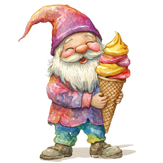 Ice Cream Gnome Fabric Panel 34
