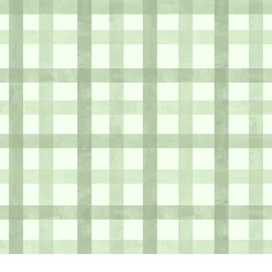 Daily Deal: Bloom Time Blush Green Check Quilting Cotton Fabric - 45" x 1 Yard"