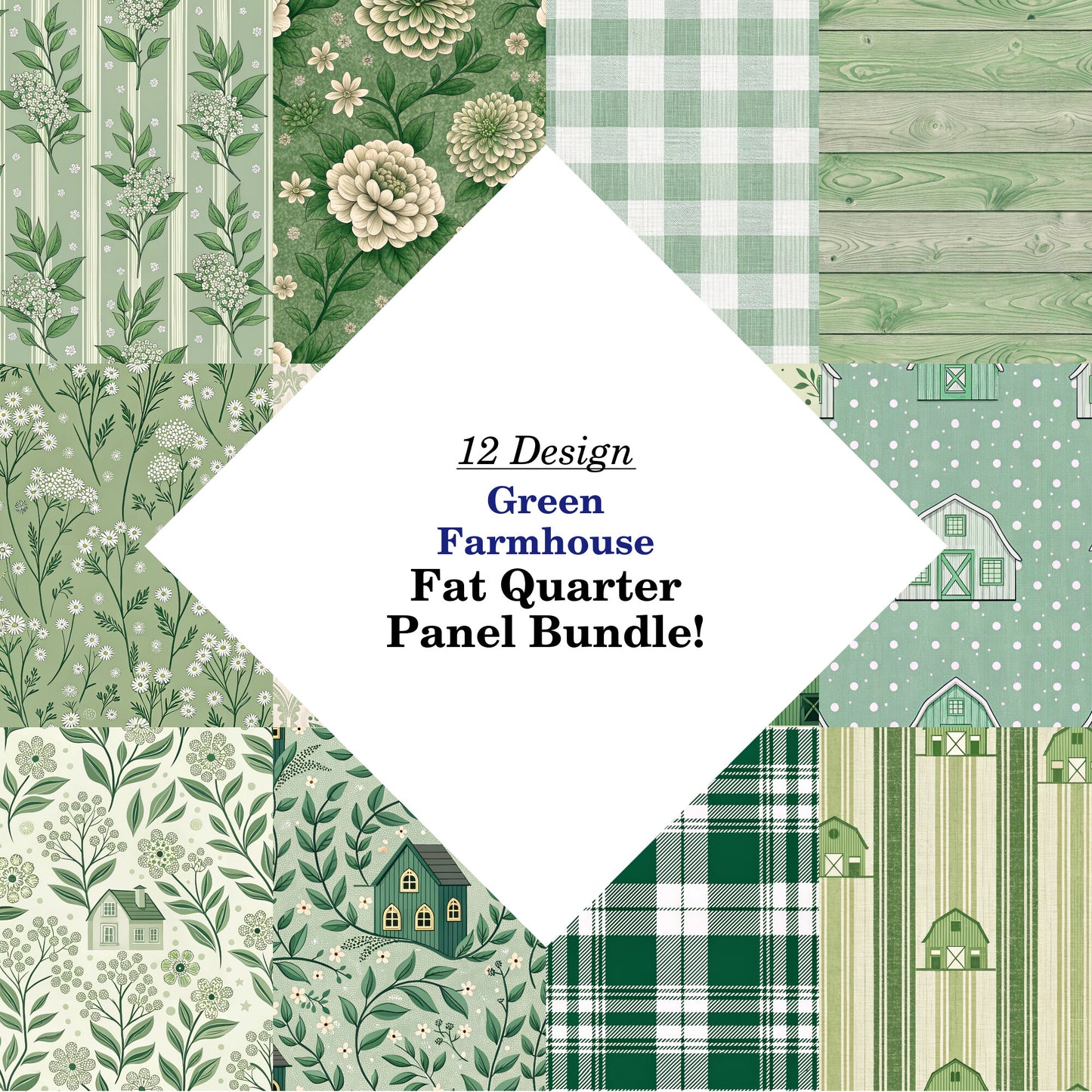 Green Farmhouse Fat Quarter Bundle