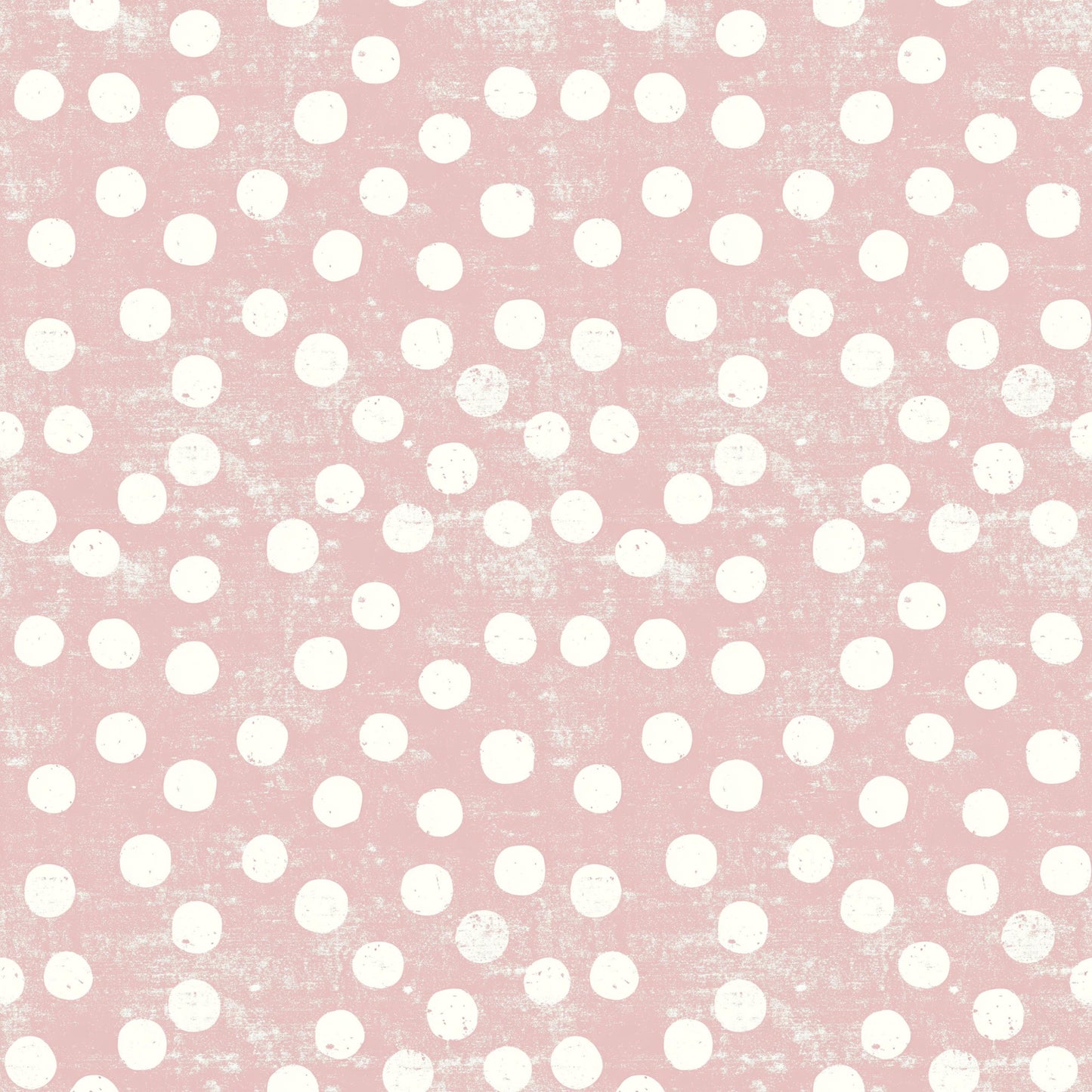 vintage pink, dusty rose, cream white, polka dots, circular patterns, distressed texture, weathered finish, quilting cotton, fabric panel, retro style, shabby chic, feminine design, soft pastels, geometric circles, vintage aesthetic, crafting material, sewing fabric, nursery theme, romantic mood