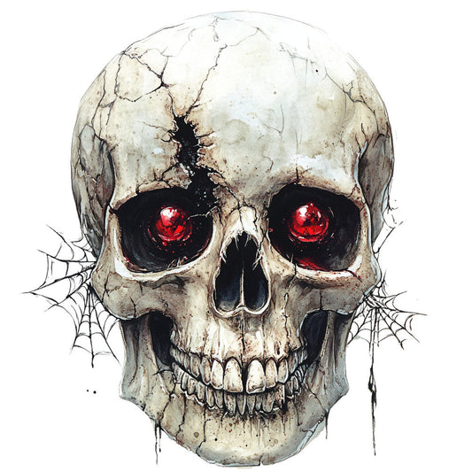 Red Eyed Skull Fabric Panel 26