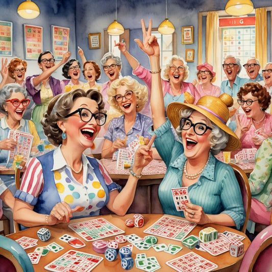 Funny Bingo Ladies Fabric Panel 1