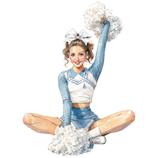Watercolor Cheerleaders Fabric Panel 20