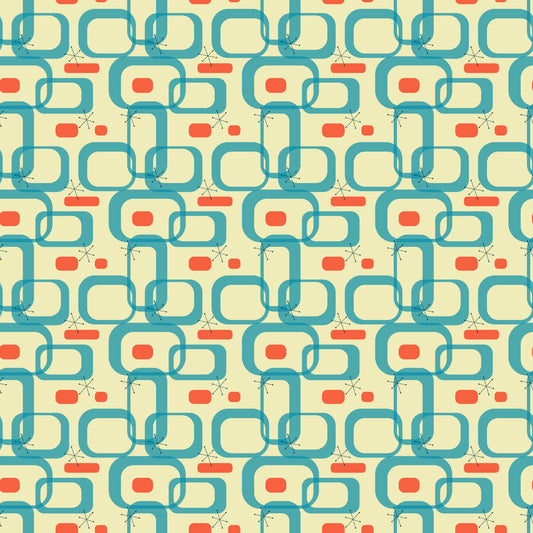 1950s Atomic Age Pattern 12 Quilting Cotton Fabric