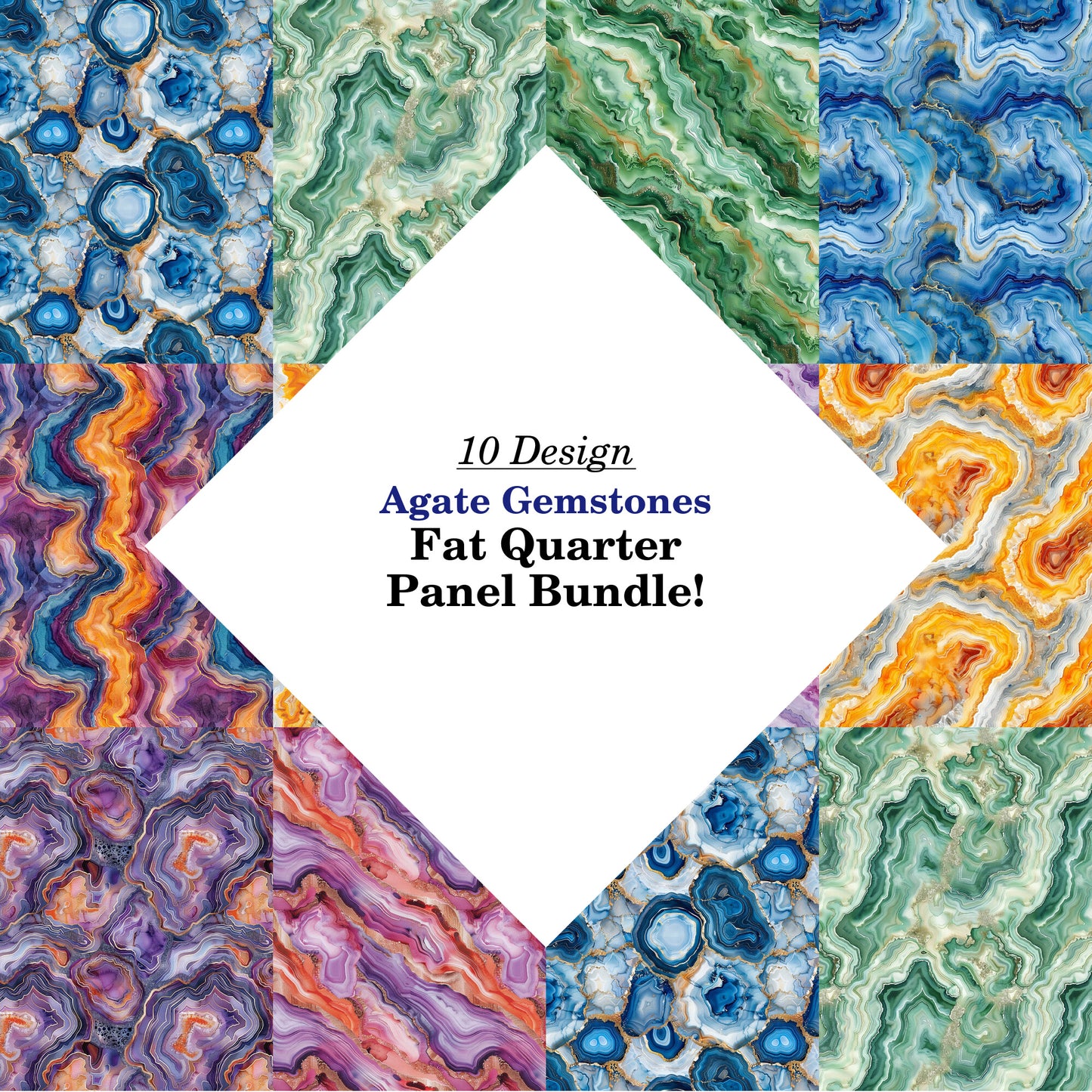 Agate Gemstones Fat Quarter Bundle