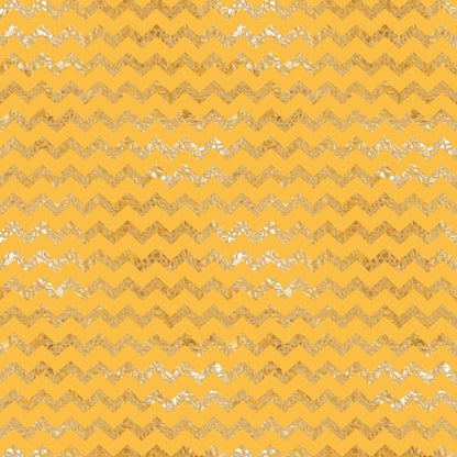 mustard yellow, golden yellow, chevron pattern, zigzag stripes, geometric design, metallic accents, shimmery details, quilting cotton, fabric panel, warm tones, repetitive pattern, textured appearance, celebration theme, festive fabric, craft material, sewing supplies, patchwork fabric, decorative fabric