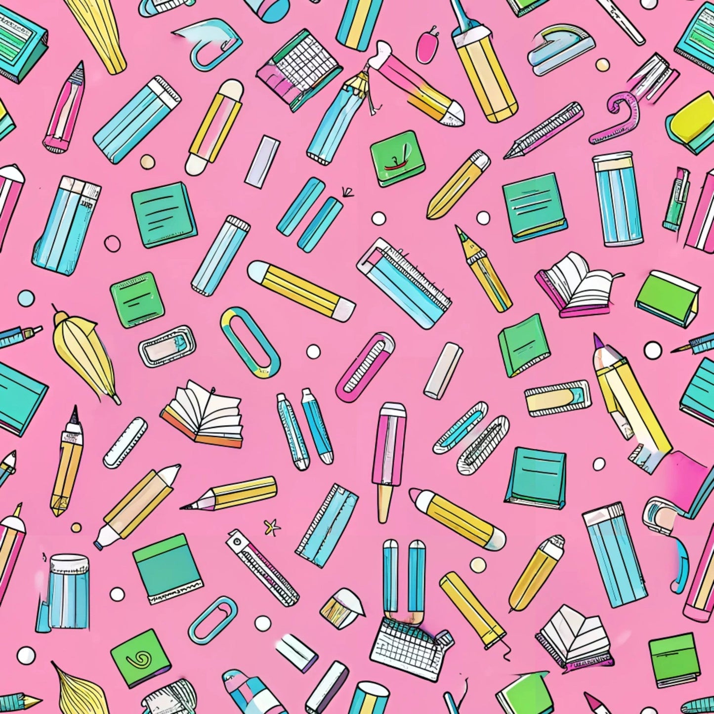 Daily Deal: Back to School Pattern 11 Quilting Cotton Fabric - 45" x 1 Yard"