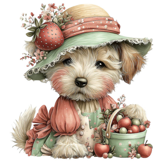 Summer Fruit Basket Animals Fabric Panel 9