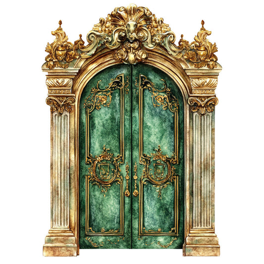 Emerald Victorian Lady Fabric Panel 34