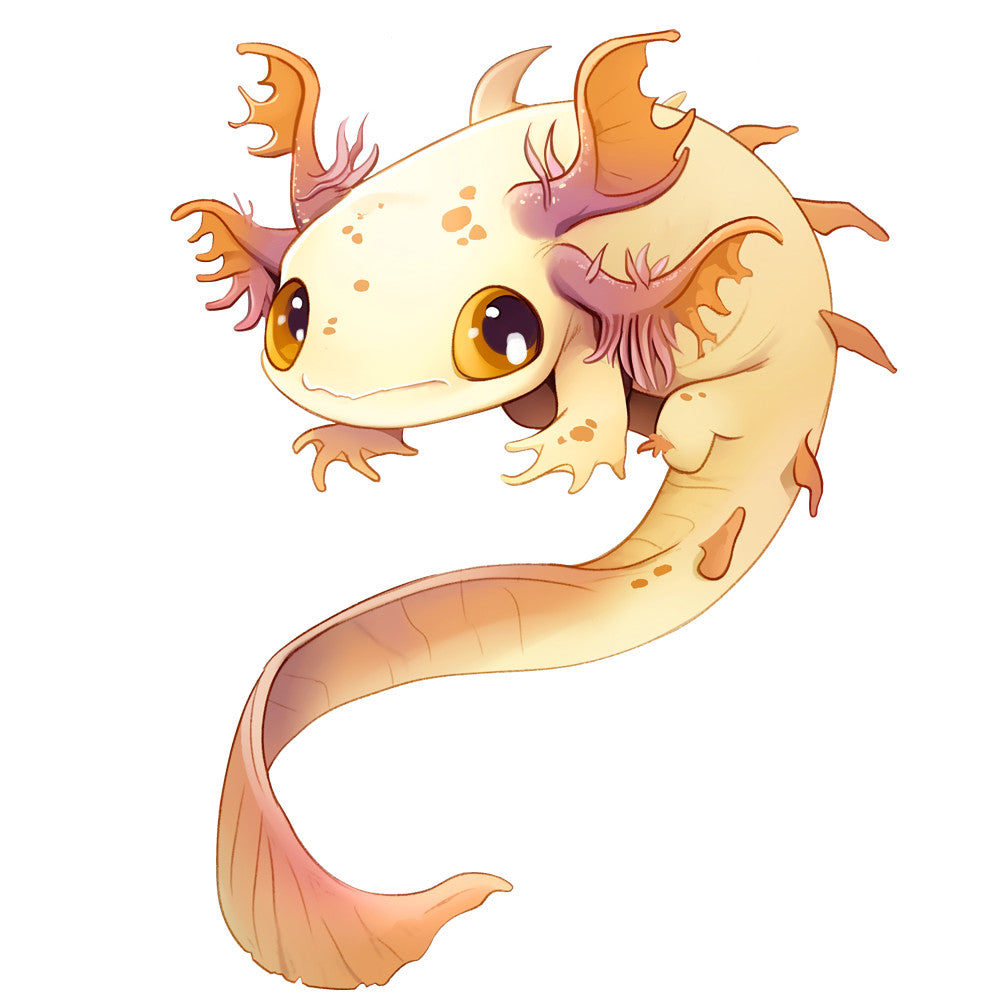 Cartoon Axolotl Fabric Panel 6