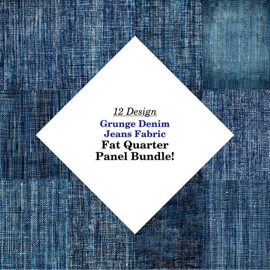 Grunge Denim Jeans Fabric Fat Quarter Bundle