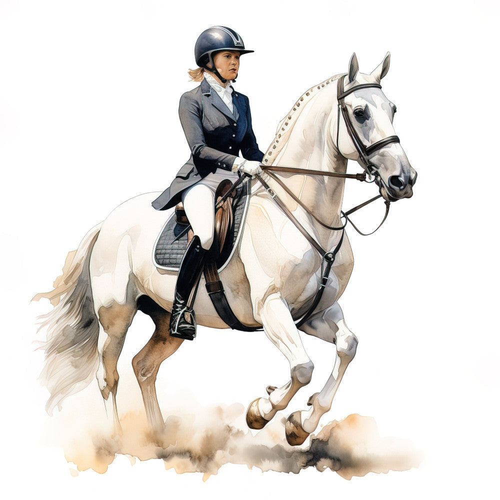 Elegant Equestrian Art Fabric Panel 6
