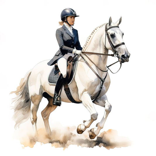 Elegant Equestrian Art Fabric Panel 6
