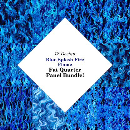 Blue Splash Fire Flame Fat Quarter Bundle